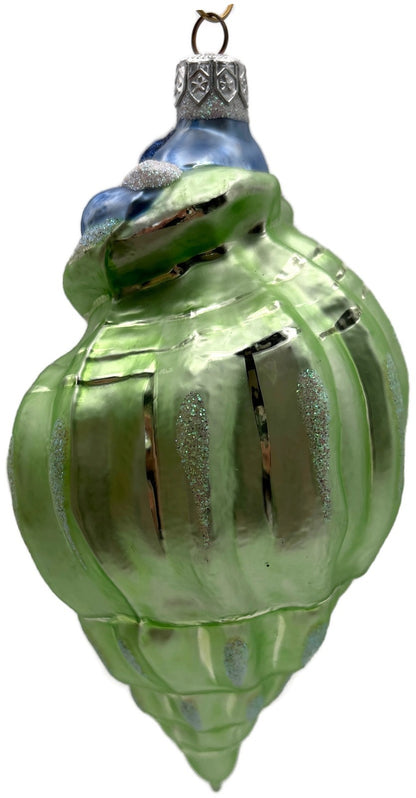 Patricia Breen Coastal Santa Green Seashell Aquatic Christmas Ornament 97104