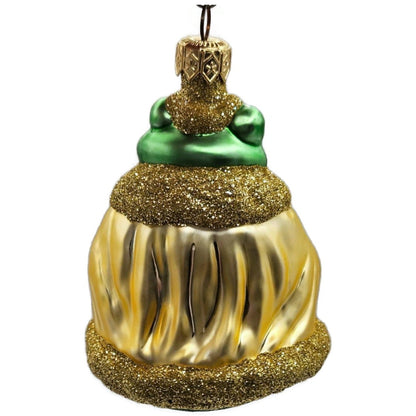 Patricia Breen Frog King Shiny Gold Crown And Stem Glass Christmas Ornament 97146