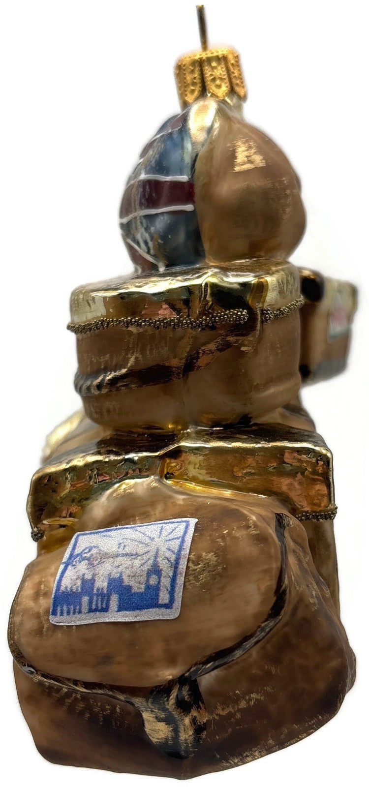 London England Roma Great Britain Stacked Luggage Glass Christmas Tree Ornament8