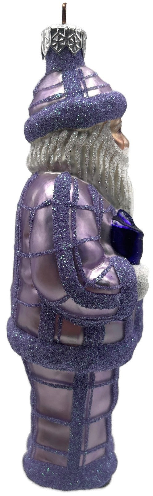 Patricia Breen Ring In The New Lavender Plaid Santa Christmas Ornament CATZ 97348