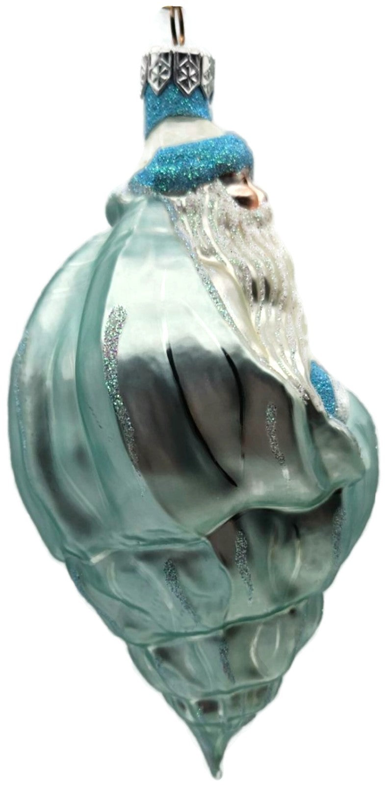 Patricia Breen Coastal Santa Turquoise Seashell Nautical Christmas Ornament 97106