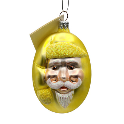 Patricia Breen Jelly Bean Santa Claus Yellow Matte Christmas Tree Ornament 99161