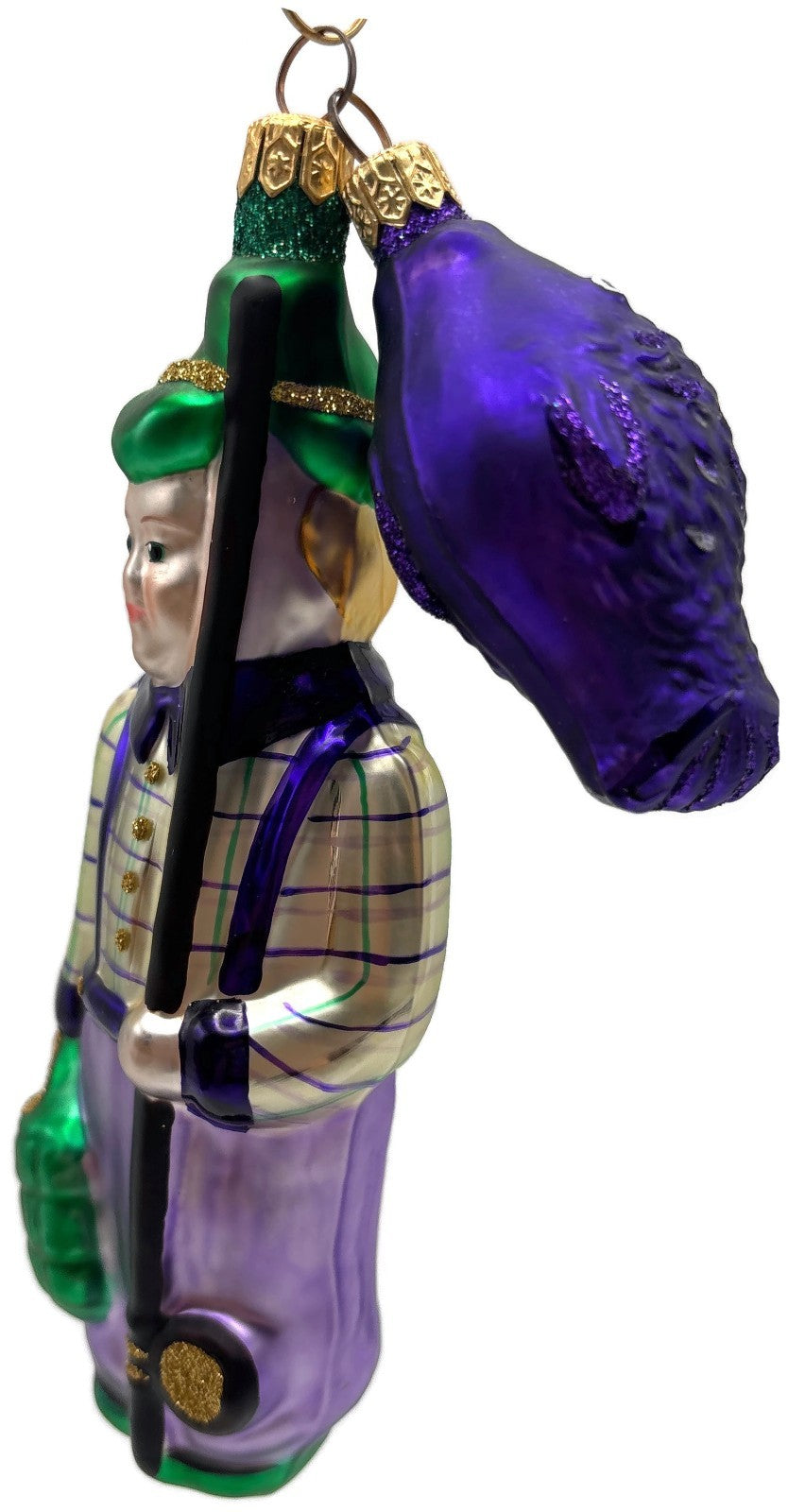 Patricia Breen Fisherboy And Fish Purple Stripe on Hat Christmas Ornament 95207