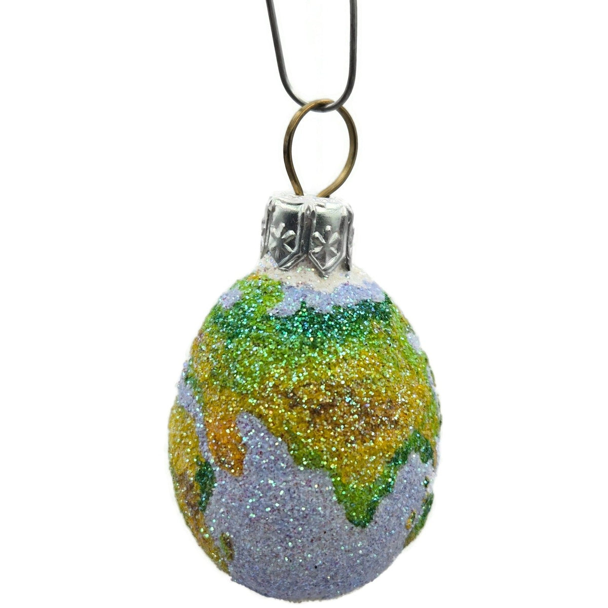 Patricia Breen Miniature Egg Worldly Earth Globe Blue Green Easter Ornament 27315
