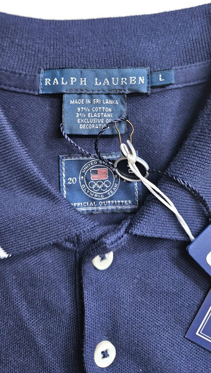 Ralph Lauren US Olympic 2012 Polo Shirt Official Outfitter Blue Womens Large NWT10