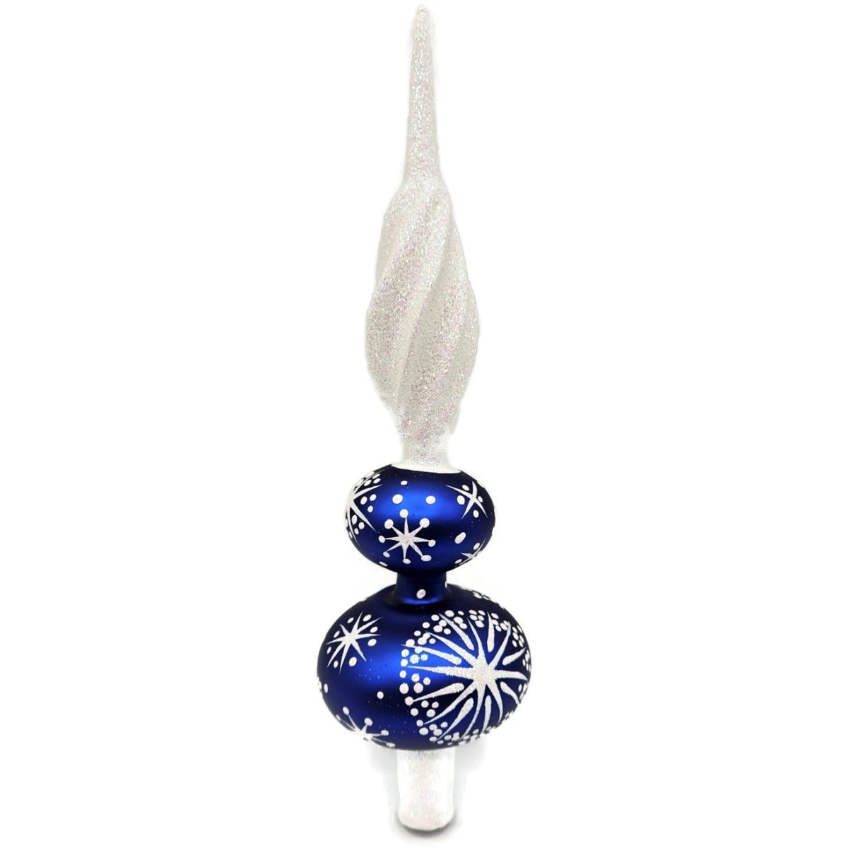 Patricia Breen Miniature Blizzard Finial Blue Glossy Christmas Tree Topper 97931