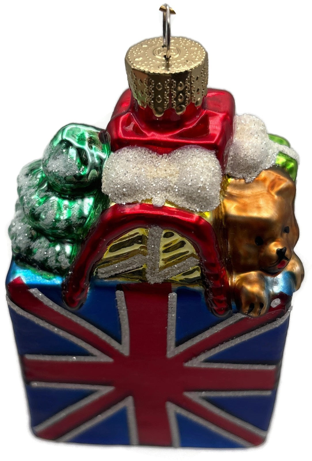 Unique Treasures Union Jack Gift Bag Teddy Bear Glass Christmas Ornament8
