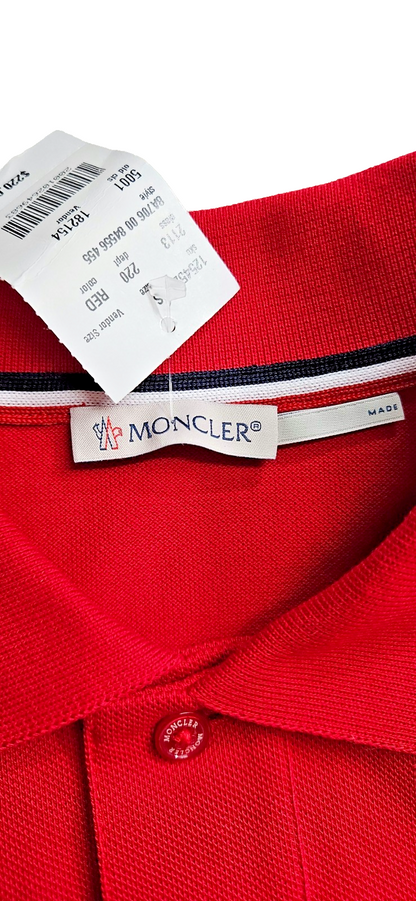 Moncler Maglia Polo Manica Corta Red Men's Size S NWT F10918A70600 8455613