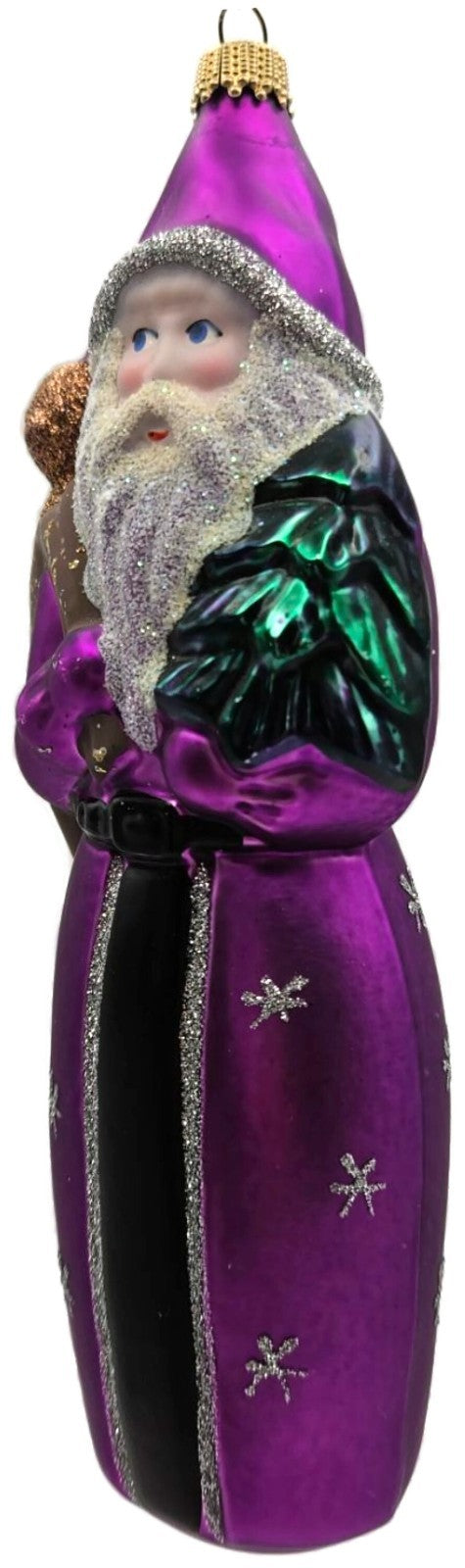 Larry Fraga Father Christmas Purple Snowflakes Tree Santa Claus Ornament9