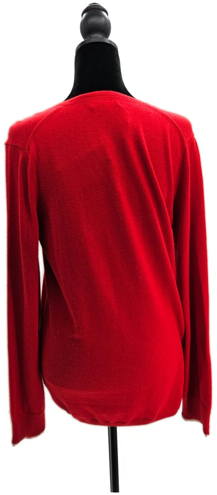 Burberry Brit Military Red Cashmere V neck Pullover Longsleeve Womens Medium NWT5