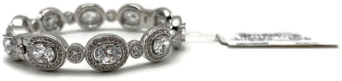 Nadri Crystal Halo CZ Line Bracelet Rhodium 7in NWT Nordstrom MSRP $1904