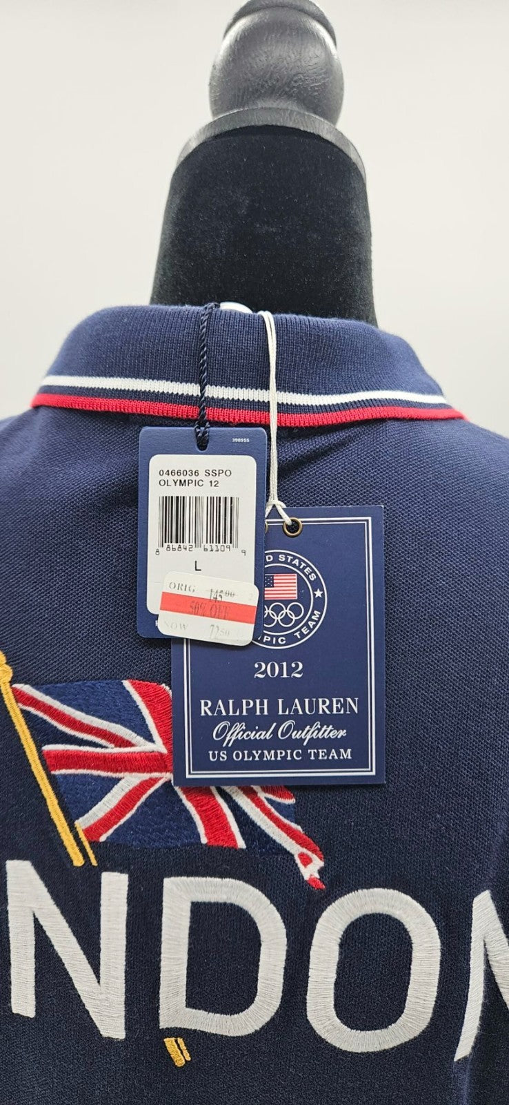 Ralph Lauren US Olympic 2012 Polo Shirt Official Outfitter Blue Womens Large NWT11