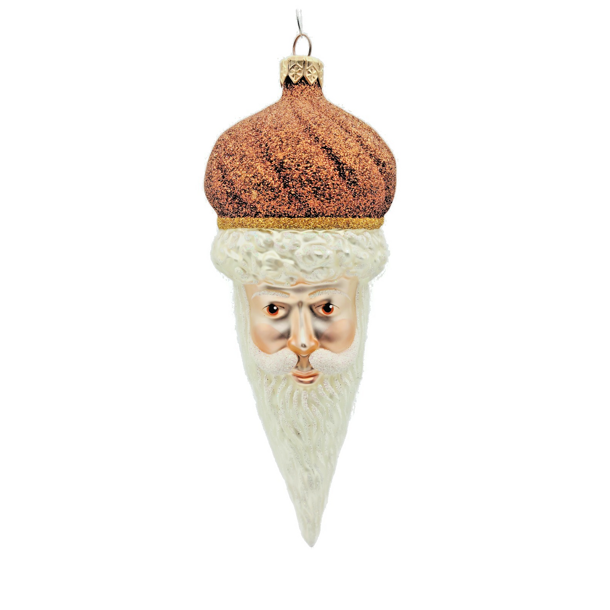 Patricia Breen Minsk Santa Claus Copper Glitter Christmas Holiday Ornament 96350