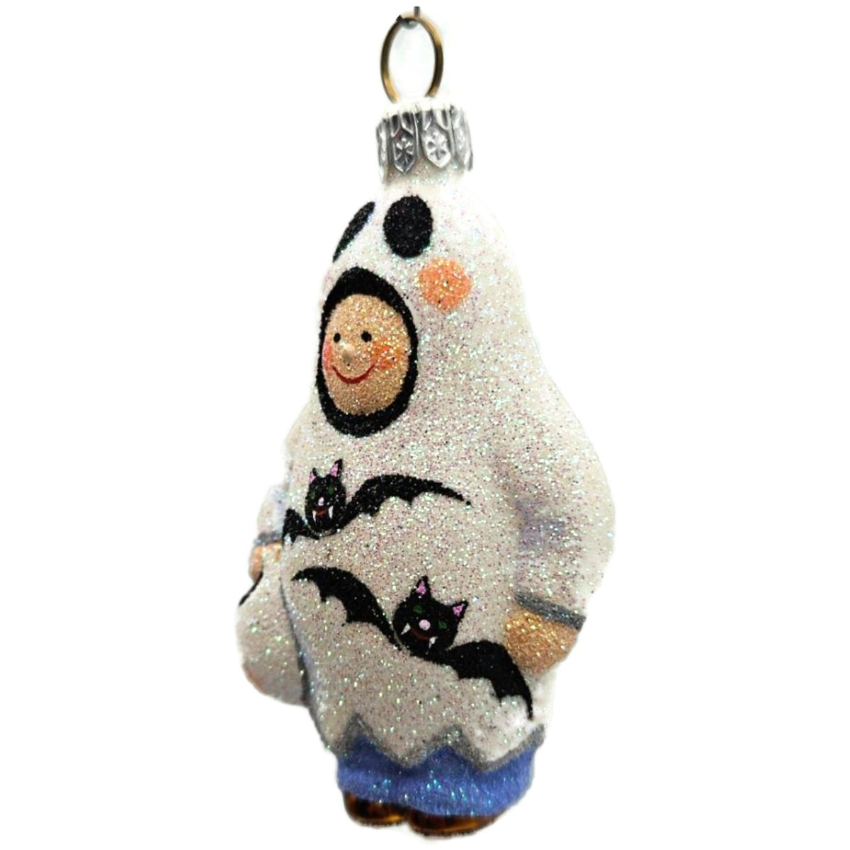 Patricia Breen Trickster Ghost White Halloween Bat Glass Christmas Ornament 26503