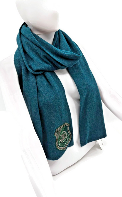 CHANEL 13A Coco Mark Shield Green Cashmere Scarf Wrap Stole NWT Made In Italy1
