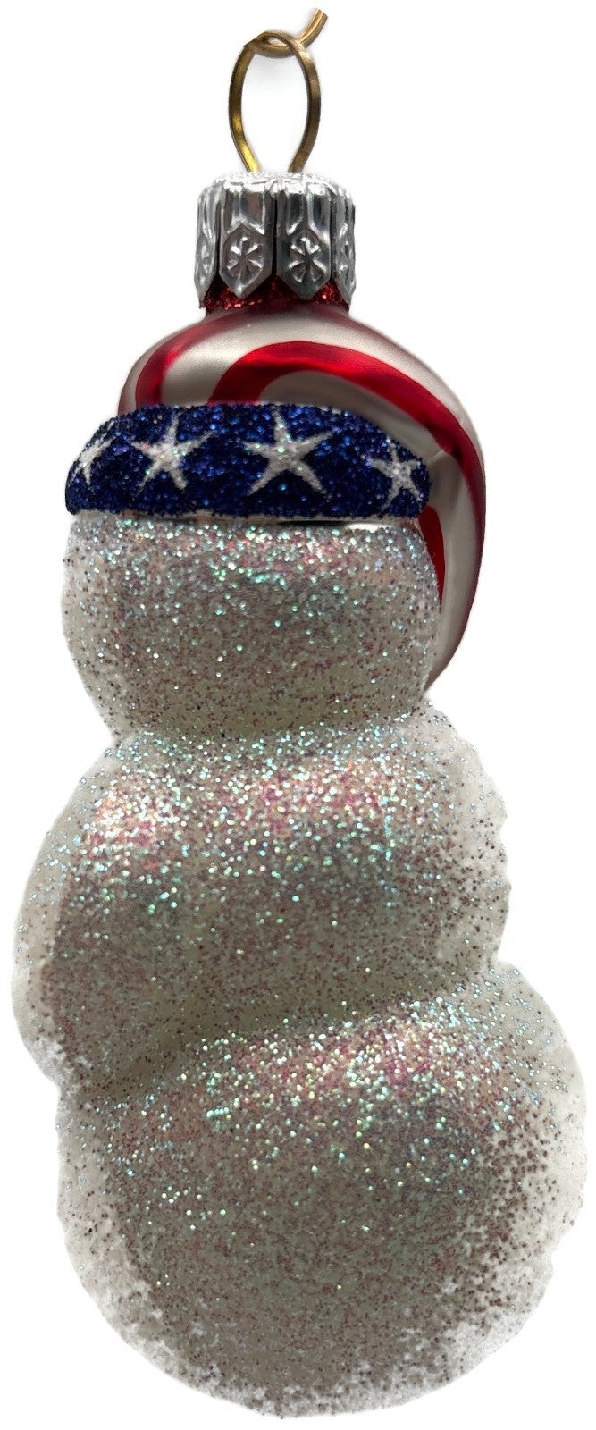 Patricia Breen Loving Snowman Patriotic Star Striped Christmas Ornament 21143