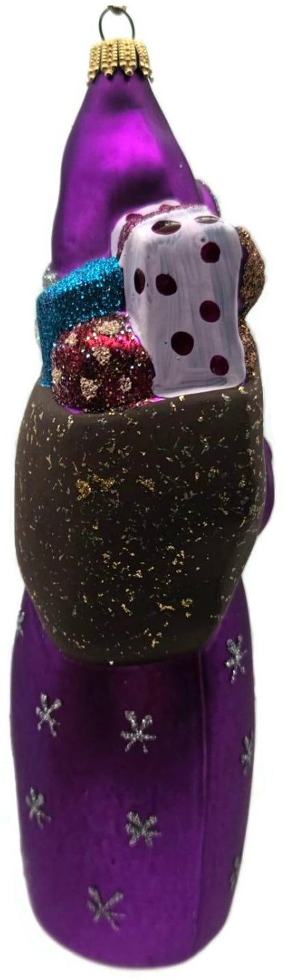 Larry Fraga Father Christmas Purple Snowflakes Tree Santa Claus Ornament3