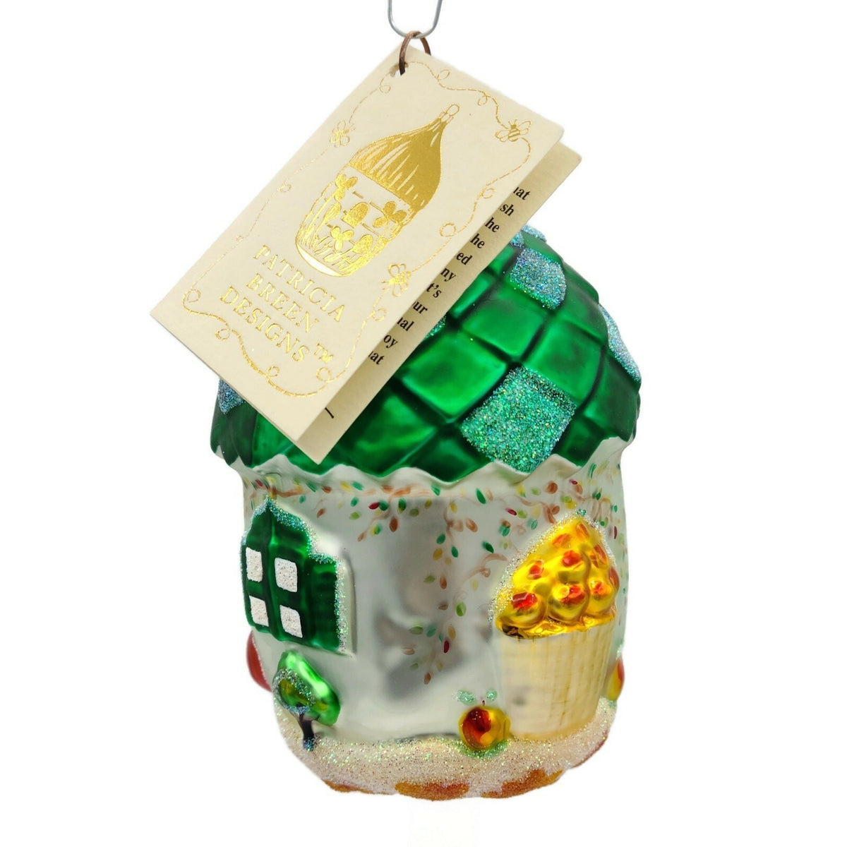 Patricia Breen Autumn Acorn House Green Falling Leaves Matte Fall Ornament 97023