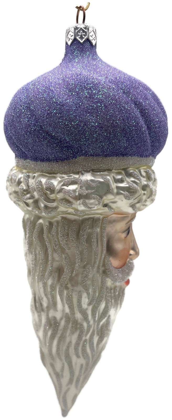 Patricia Breen Minsk Santa Claus Head Lavender Christmas Tree Ornament AIC 96356