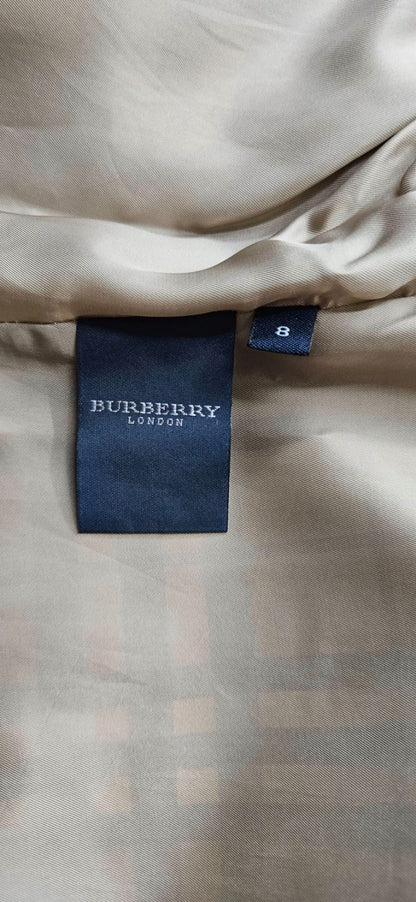 Burberry London Beige Check Belted Long Coat Women's Size 89