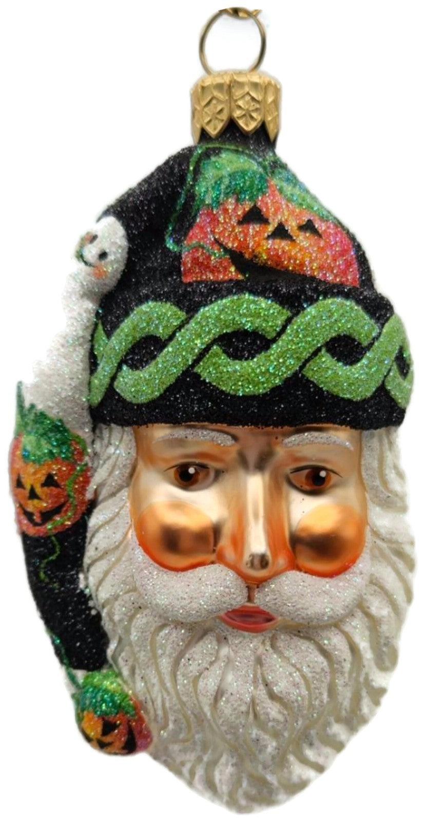 Patricia Breen Sparkle Plenty Halloween Santa Pumpkin Ghost Glass Ornament 23520