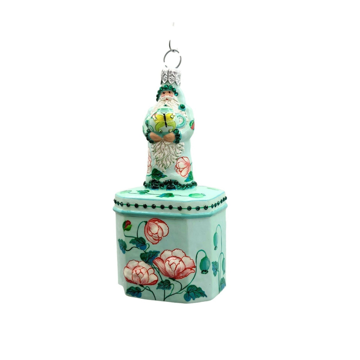 Patricia Breen Santa for Mimi Poppies Tea Party Jeweled Spring Ornament 29391