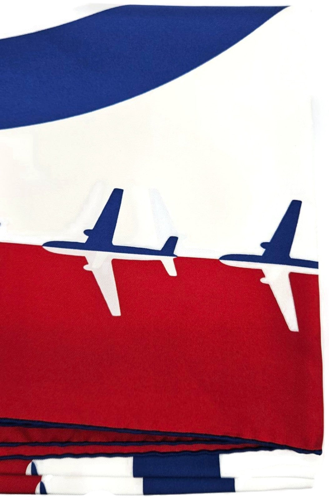 Chanel 16S Airport Airline CC Logo Silk Square Scarf Red White Lagerfeld NWT2