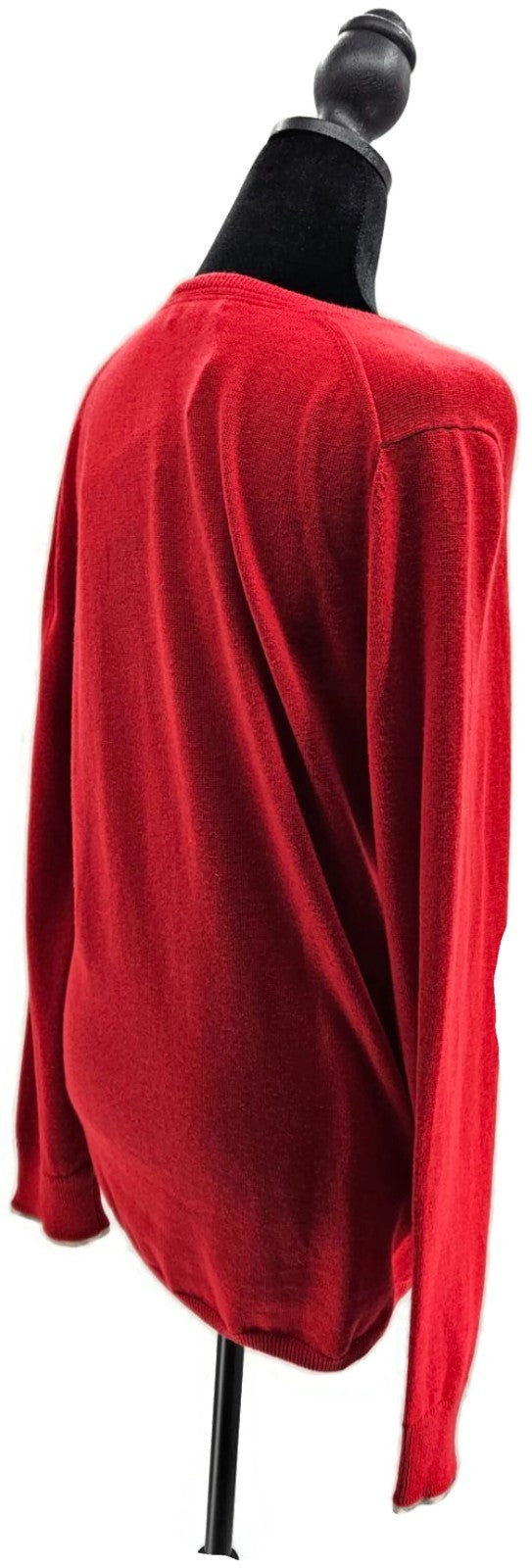 Burberry Brit Military Red Cashmere V neck Pullover Longsleeve Womens Medium NWT6