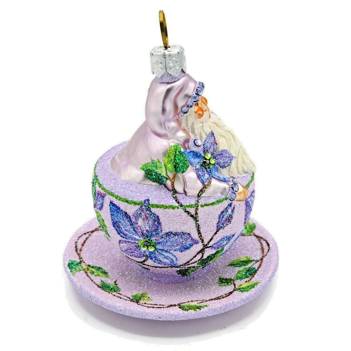 Patricia Breen Tea for Two Clematis Jeweled Flower Spring Tree Ornament 25681