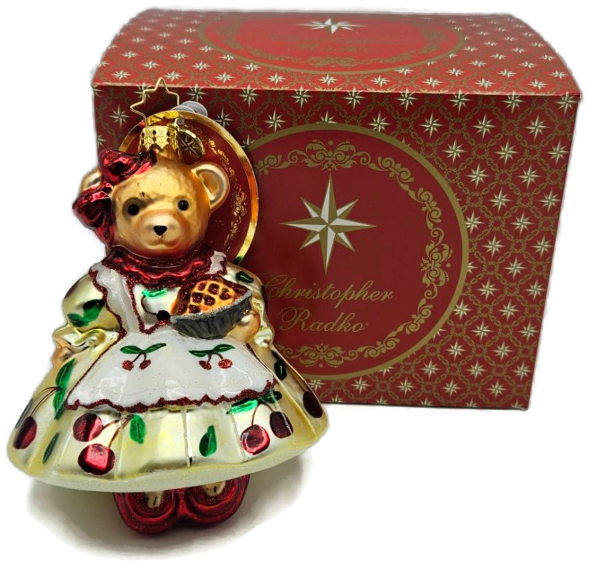 Christopher Radko Muffys Slice of Sweetness Bear Glass Holiday Ornament 102292510
