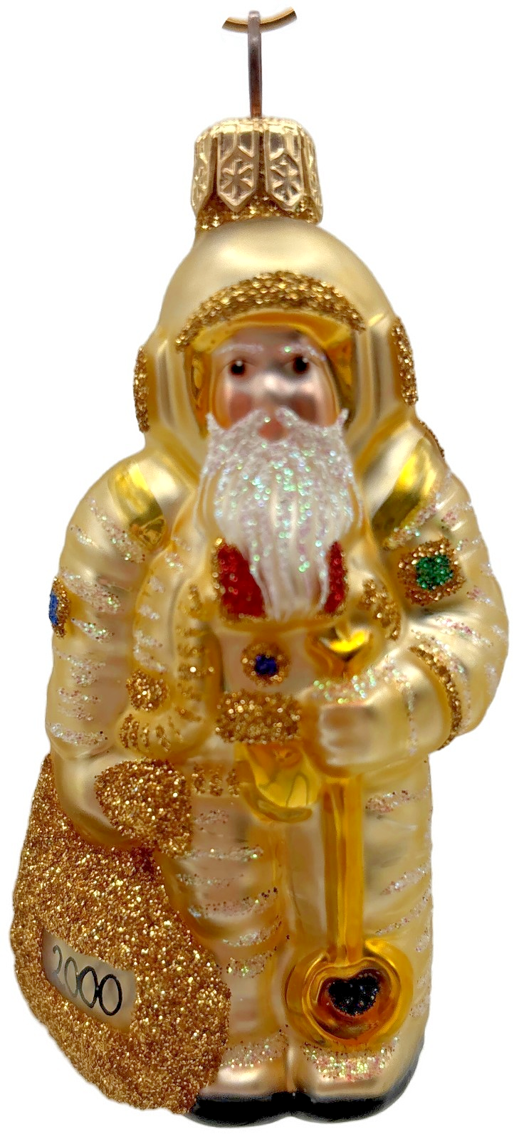 Patricia Breen Miniature Millennium Santa Gold Christmas Tree Ornament 99480