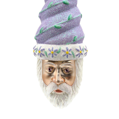 Patricia Breen Goslar Santa Claus Head Lilac Floral Purple Spring Ornament 97176