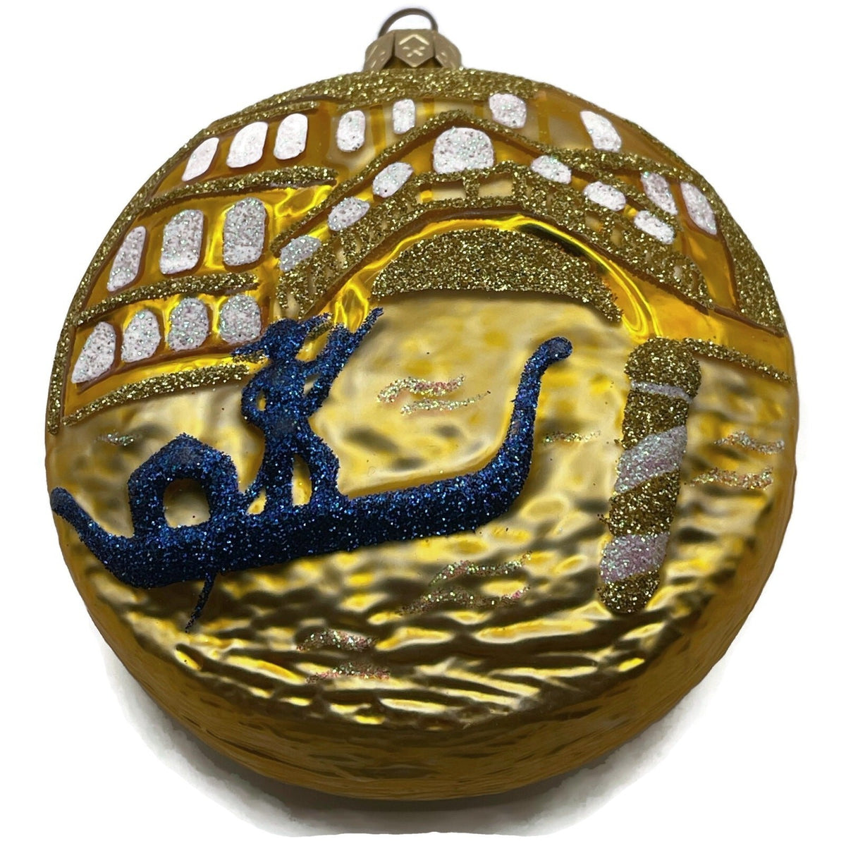 Patricia Breen Venice At Dusk Italy Gold Medallion Christmas Ornament 9700SLAM4