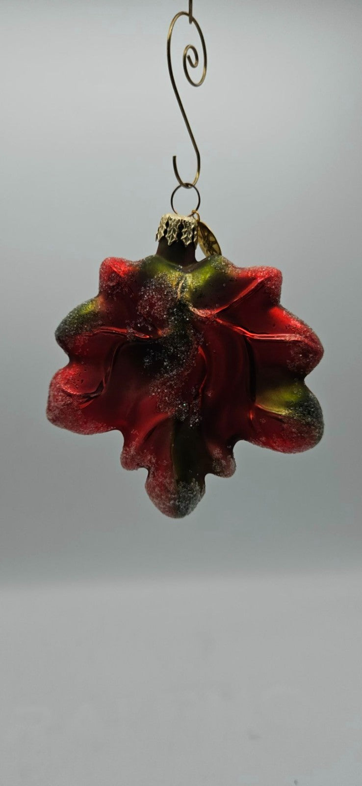 Christopher Radko Mini Maple Frost Red Yellow Leaf Christmas Ornament 98-148-010