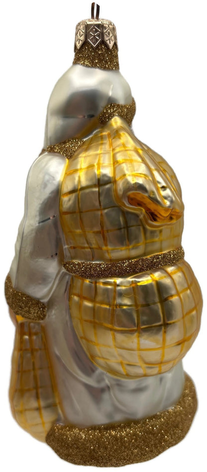 Patricia Breen Laden With Love Pearl Gold Santa Claus Christmas Ornament 98265