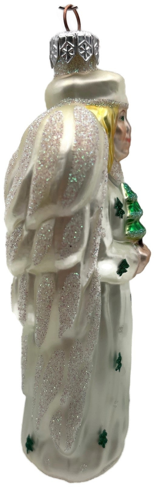 Patricia Breen Noel Angel Pearl White Yellow Green Glass Christmas Ornament 97317