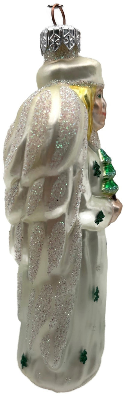 Patricia Breen Noel Angel Pearl White Yellow Green Glass Christmas Ornament 97317