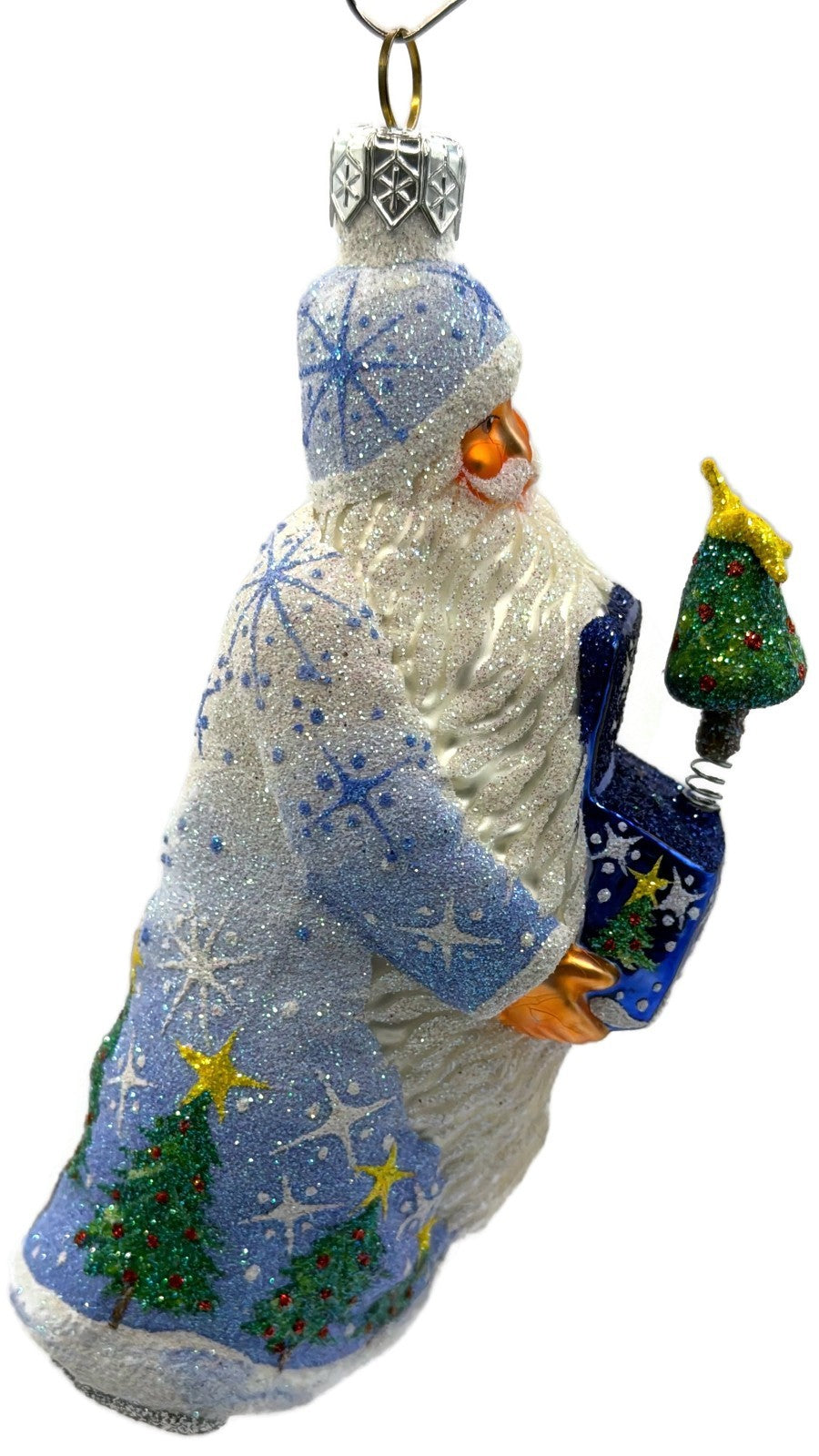Patricia Breen Jack In The Box Santa Blue Snowflakes Christmas Ornament 23745