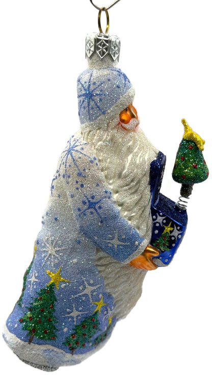 Patricia Breen Jack In The Box Santa Blue Snowflakes Christmas Ornament 23745