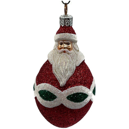 Patricia Breen Miniature Faberge Santa Red Green Glass Christmas Ornament 21500
