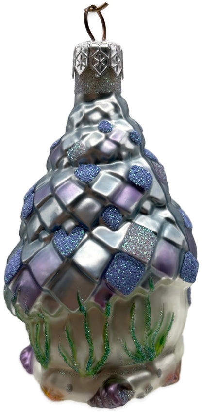Patricia Breen Seashell Acorn House Blue Lavender Summer Christmas Ornament 99334