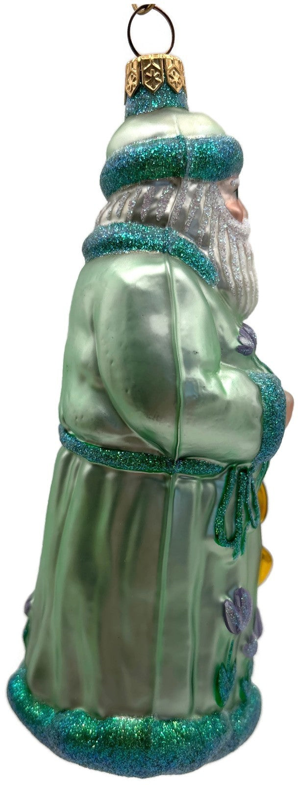 Patricia Breen Santa Dreams of Spring Flowers Gold Green Christmas Ornament 97407