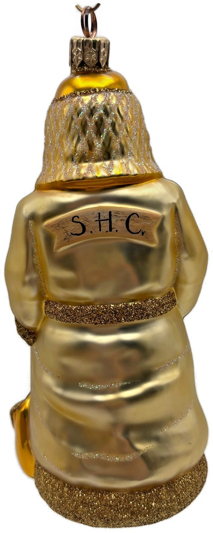Patricia Breen 2000 Beeskeeping Santa SHC Gold Bee Spring Ornament 20053