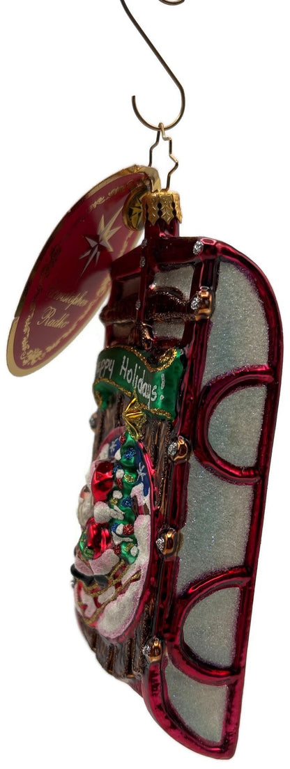 Christopher Radko 2019 Speedy Santa Sledder Glass Christmas Ornament 10198997