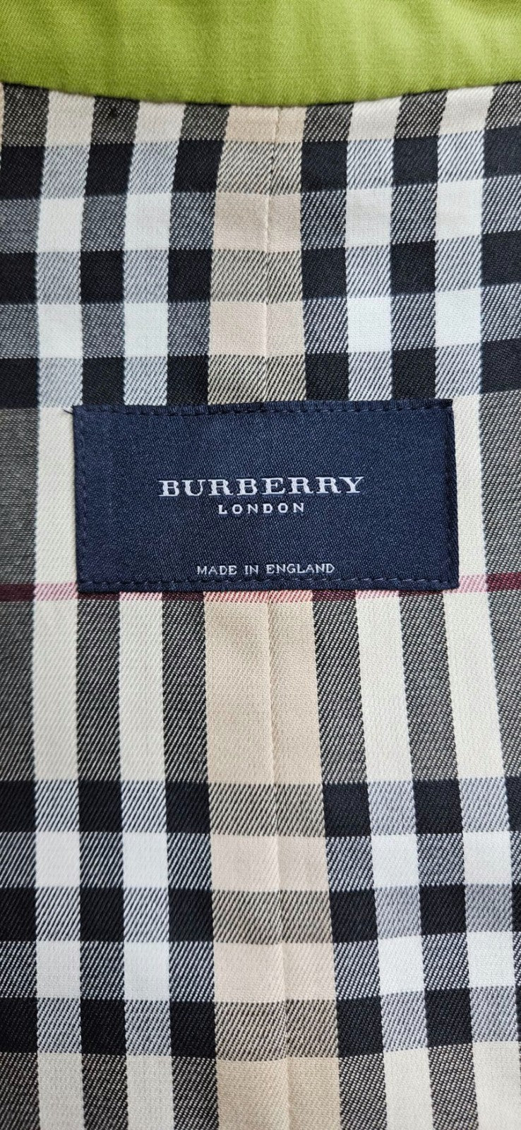 Burberry London Lime Green Belted Double Breasted Trench Jacket Made in England11