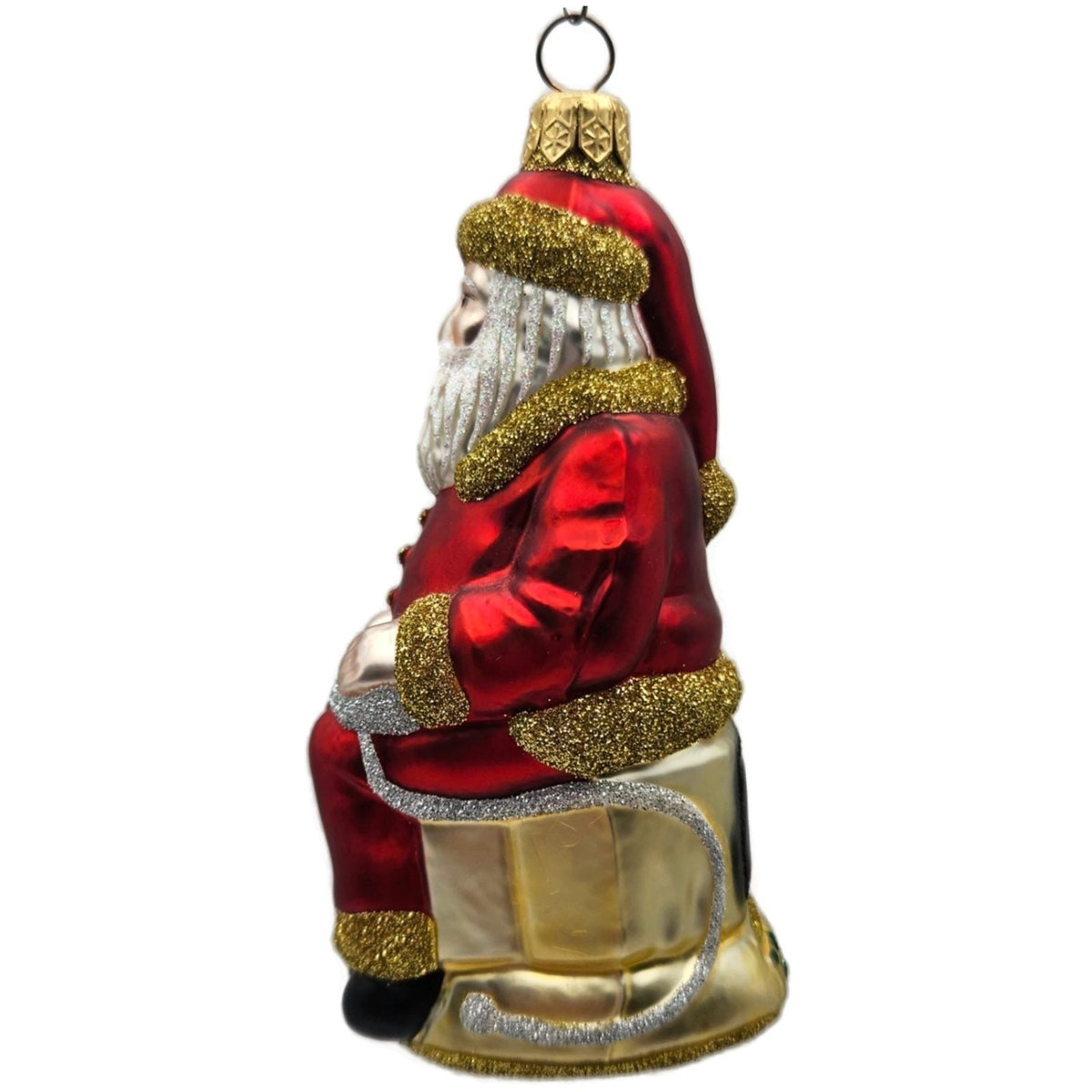 Patricia Breen Cyberspace Santa Red Gold Silver Mouse Christmas Ornament 97116