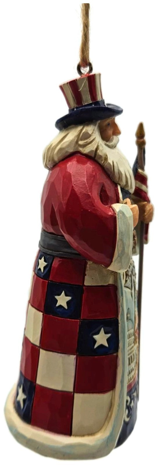 Jim Shore Heartwood Creek American Santa USA Patriotic Enesco Christmas Ornament3