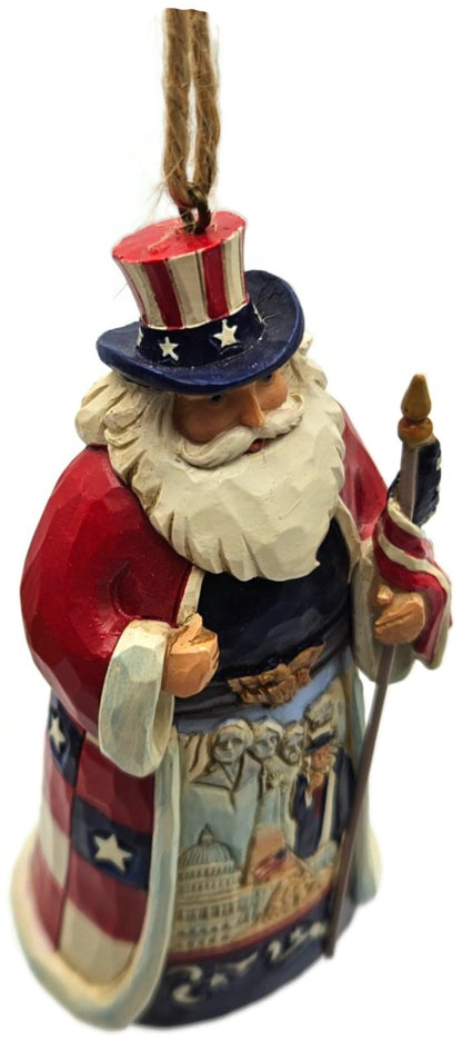Jim Shore Heartwood Creek American Santa USA Patriotic Enesco Christmas Ornament1