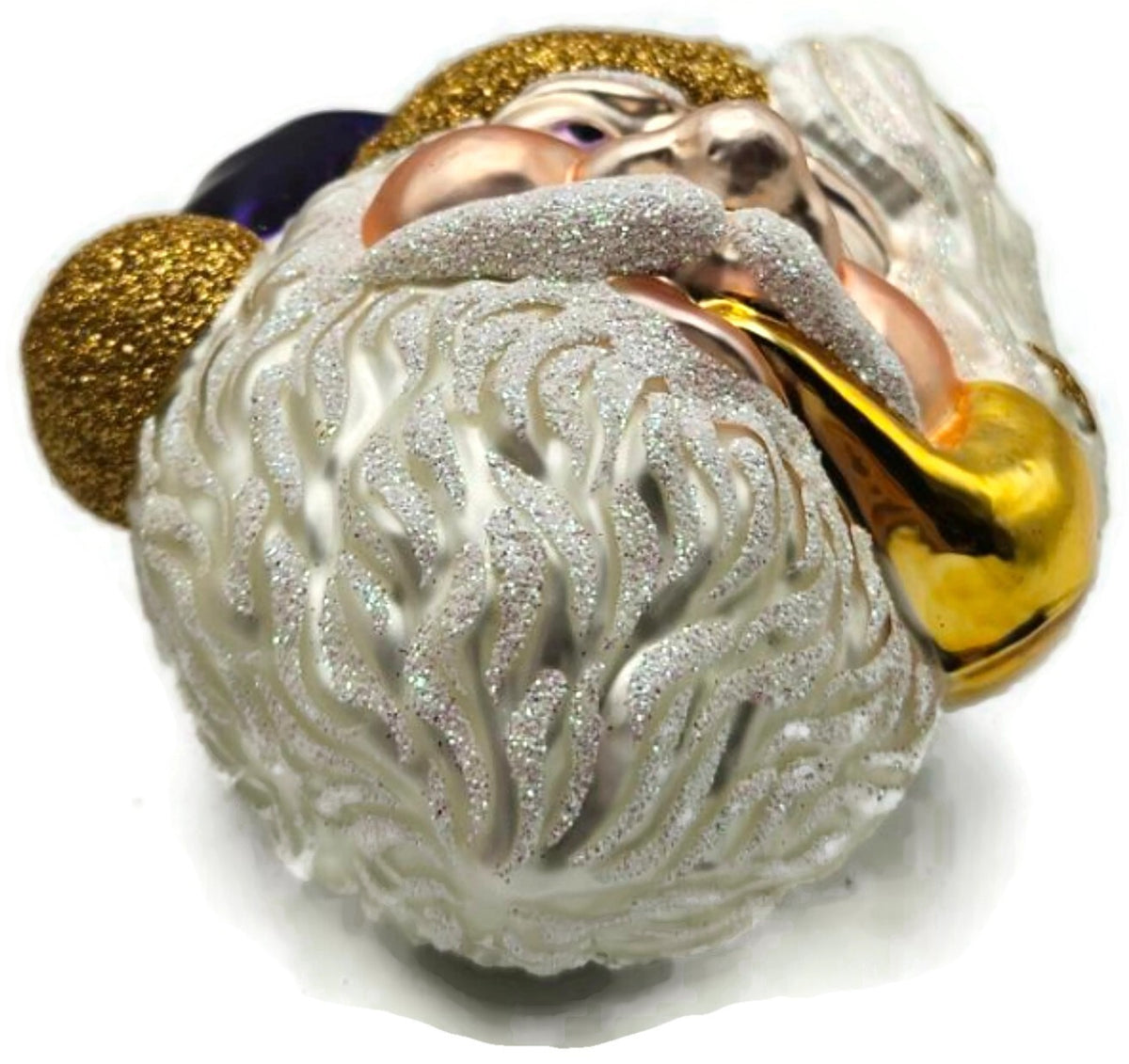 Patricia Breen Merry Olde Elf Purple Santa Head Stars Christmas Ornament 98299