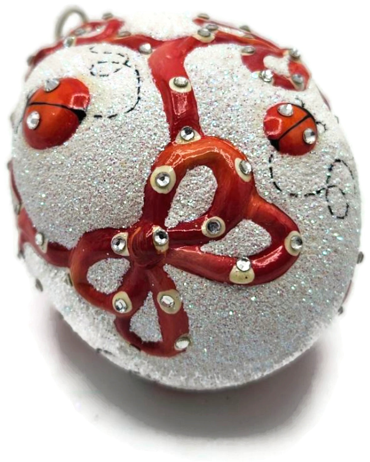 Patricia Breen Beribboned Egg Ladybugs Red White Easter Christmas Ornament 29026